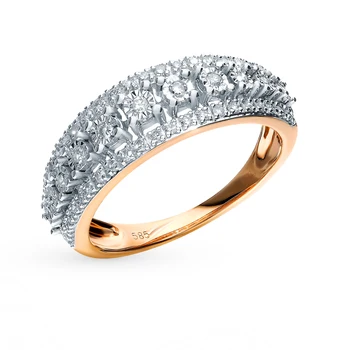 

Gold ring with diamonds sunlight sample 585 test