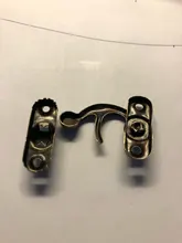 KAK-cerrojo de candado de hierro y bronce antiguo, 12 uds., 34x28mm, cerradura de gancho para Mini joyería, caja de madera con tornillos, Hardware para muebles