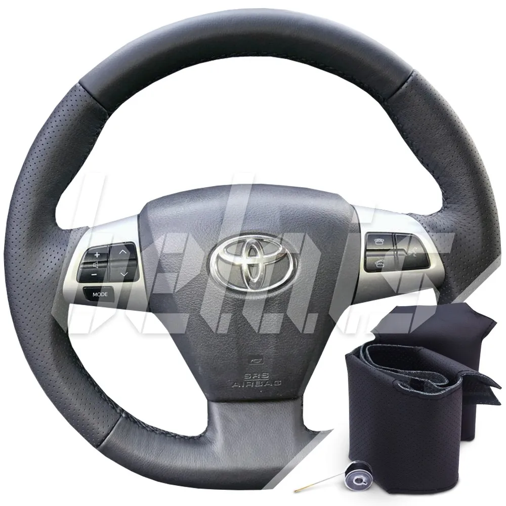 Braid steering wheel genuine leather Toyota Corolla X (E140 E150) restyle 2010-2013G. A. (to replace the factory skin black) # k |