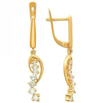 

Esthete earrings with cubic zirconia in red gold