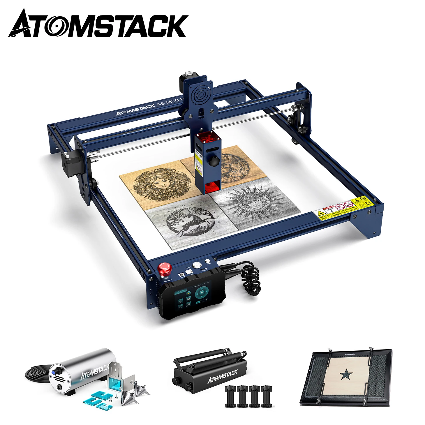 40W Laser ATOMSTACK A5 M50 PRO Laser Engraver Air Auxiliary 30mm Focal Length Cutting Alloy Offline Control CNC Engraver Machine 3d printers for sale