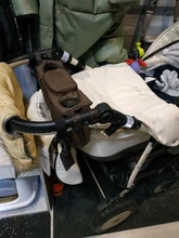 Organizador Universal de cochecito con portavasos aislado, bolsa de teléfono desmontable, correa de hombro, apto para cochecito