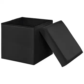 

Pouf bench leather container folding footrest multipurpose trunk padded