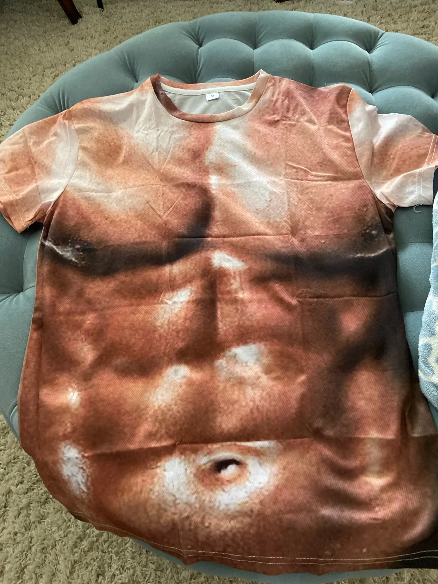 Men's 3D T-Shirt Bodybuilding Simulated Muscle Shirt Nude Skin Chest Muscle  3D Bodybuilding Simulated Muscle Shirt Nude Skin Chest Muscle Tee Shirt