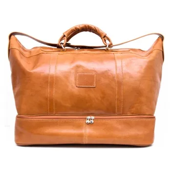 

Leather duffle bag genuine leather shoulder bag honey
