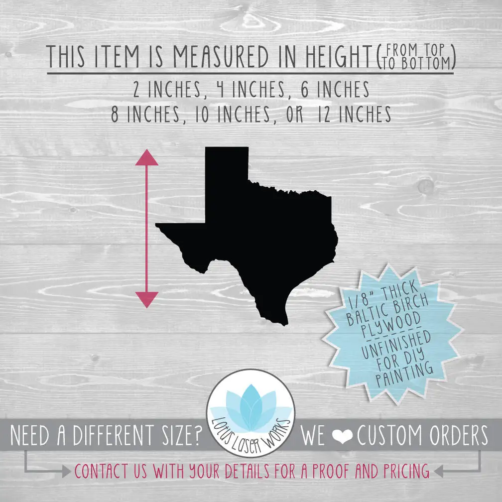 State Of Texas деревянная форма лазерной резки, DIY поставка, много вариантов размера, дерево State shape s, дерево Texas, пустое дерево shape s