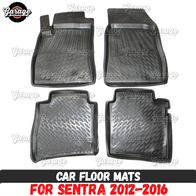 Car floor mats for case for Nissan Sentra 2012 2016 rubber 1 set / 4