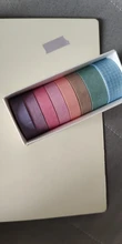 8 unidades/juego de cinta Washi de Color sólido, cinta adhesiva decorativa Kawaii, cinta adhesiva para diario de recortes, cinta de papelería