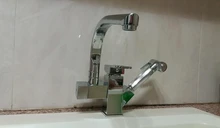 Sink Faucet Pull-Out Cold-Dishwasher Copper Black Kitchen Saeuwtowy Rotating-Sink Hot