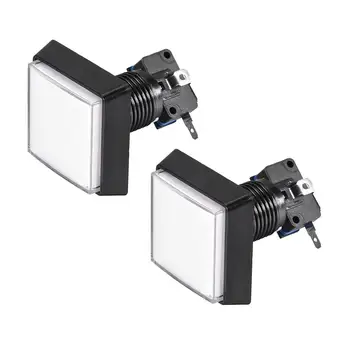 

uxcell 2pc Game Push Button 50x50mm Square 12V LED Illuminated Push Button Switch with Micro switch for Arcade Video Games White