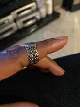 HUANZHI 2020 humano cara multicapa anillos con letras Irregular Cadena de plata tibetana Retro anillo estilo Punk joyería para hombres y mujeres