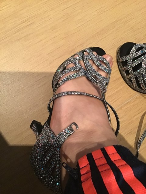Colosales Zapatos de baile latino con plataforma y tacones altos con  diamantes de imitación - Bailongas