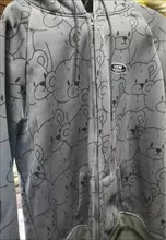 Sudadera con capucha para mujer, de dibujos animados, de oso, primavera y verano, con cremallera, moda coreana, 12345-Lillte