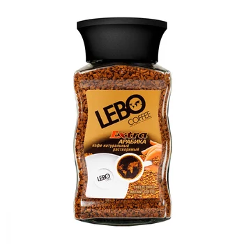 

Coffee Lebo "extra", soluble, in a glass jar, 100 gr