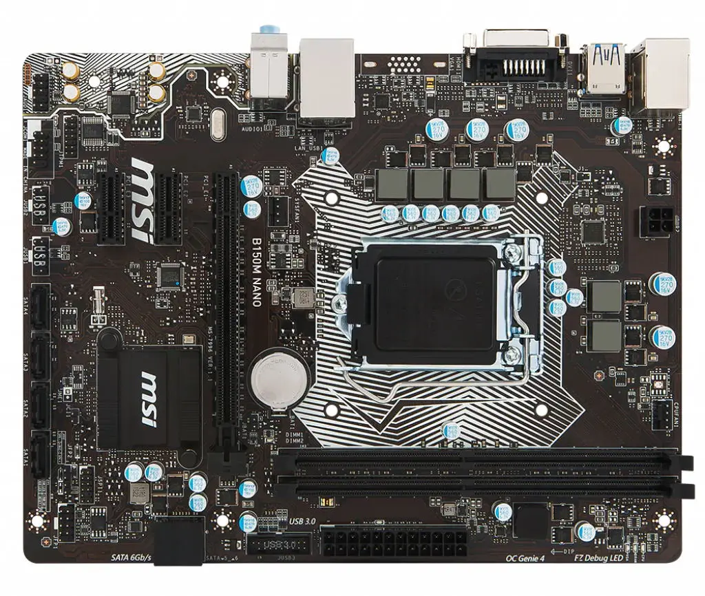 Материнская плата MSI B150M NANO LGA 1151 DDR3 32 Гб PCI-E 3 0 SATA 6 ГБ/сек. USB3.1 DVI Micro ATX Intel B150