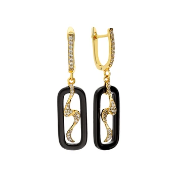 

Silver earrings with ceramics and cubic zirconia sunlight sample 925