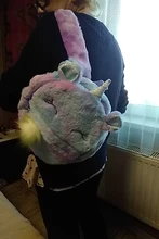 Bonita mochila de dibujos animados para niña, mochilas con unicornio de felpa, de piel, escolar, regalo para niños, bolsa de libro