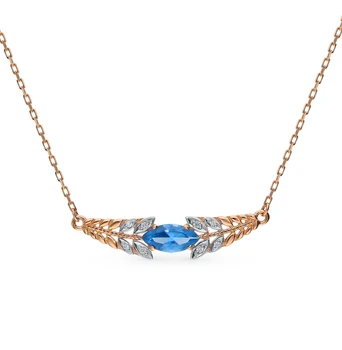 

Gold necklace with spinel and cubic zirconia sunlight sample 585