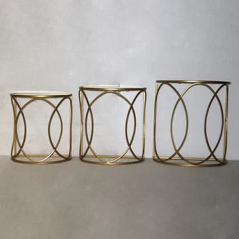 

Set of 3 small tables Golden (50 x 30 x 55 cm)