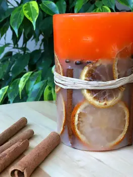 

Orange cinnamon fruit scented candle transparent party wedding decoration candle smoke-free aromatherapy home candles