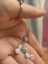 100 Uds 7mm sonrisa cara perlas acrílico de forma ovalada espacio cuentas para fabricación de joyería DIY encantos brazalete collar