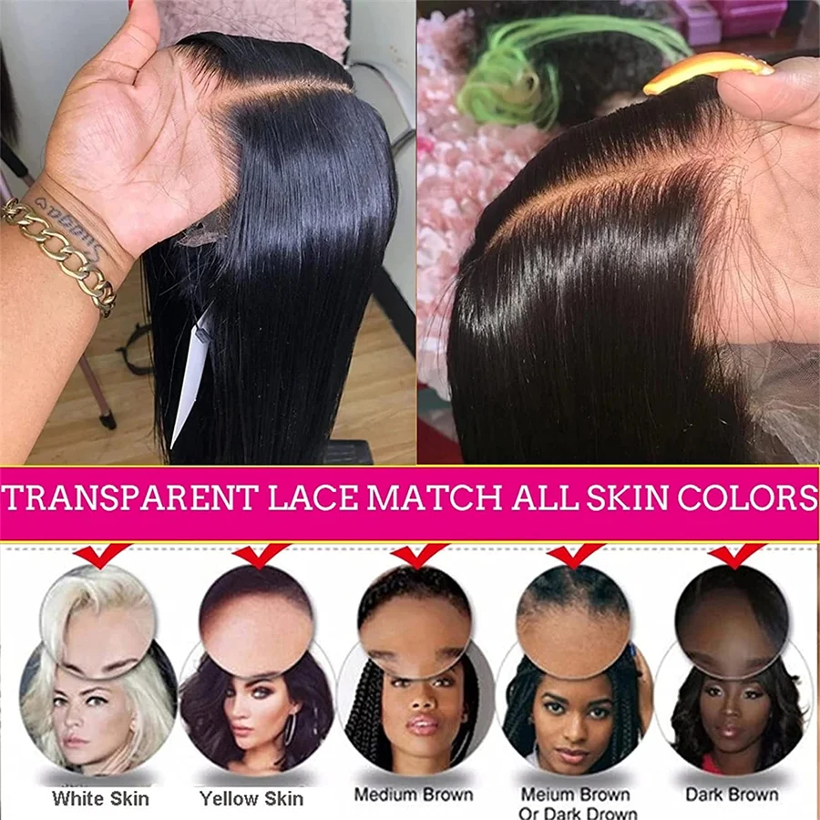 Bone Straight Lace Front Perucas para Mulheres