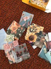 Paquete de 46 unidades de adhesivos florales de papelería, planificador, diario de Scrapbooking, Deco, suministros de oficina escolar, pegatinas Kawaii