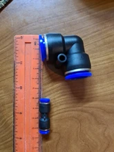 Conector neumático PV, manguera de aire/agua y conector de empuje de tubo de plástico de 4-16mm, conector rápido de manguera, adaptador de ángulo, enchufe 1 Uds