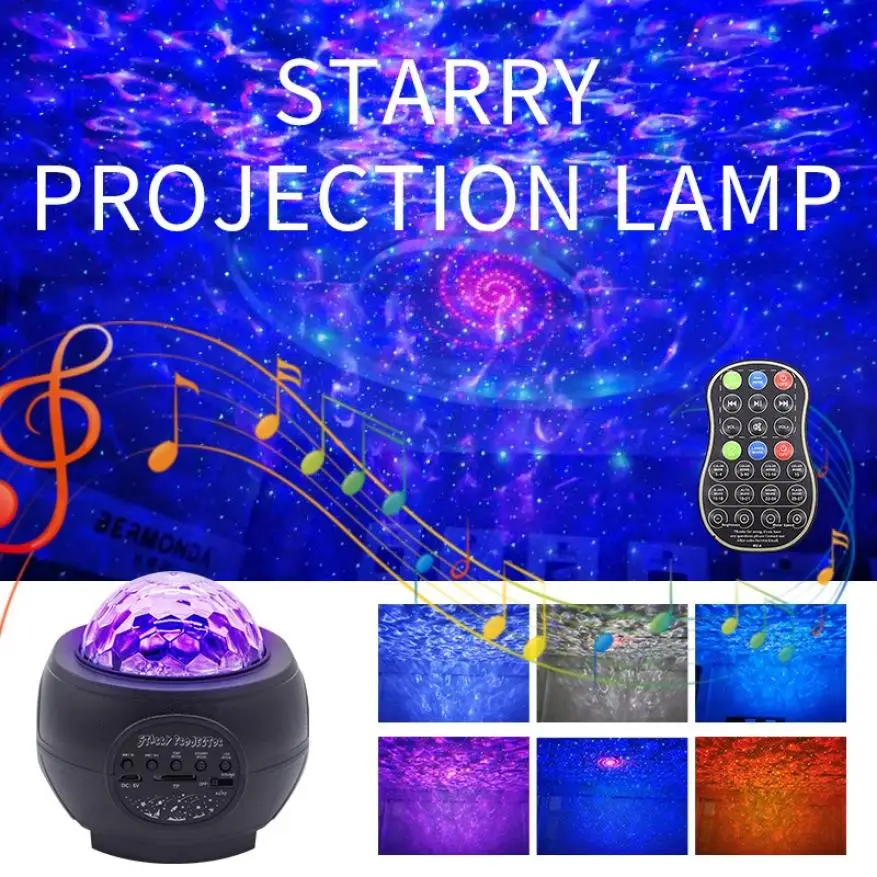 

Colorful Starry Sky Projector Led Voice Control Color Adjustment Gypsophila Projection Night Light for Party Romanti Night Light