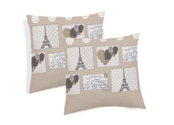 

Couple pillows furnishing padded 40x40 design Paris Beige color