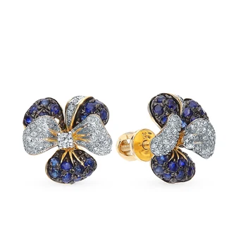 

Gold earrings with sapphires and diamonds sunlight sample 585