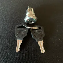 Interruptor de botón electrónico de aleación de Zinc de 12mm, interruptor de apagado, bloqueo de teléfono, interruptor de alimentación de seguridad, terminales tubulares + 2 llaves, 2 posiciones