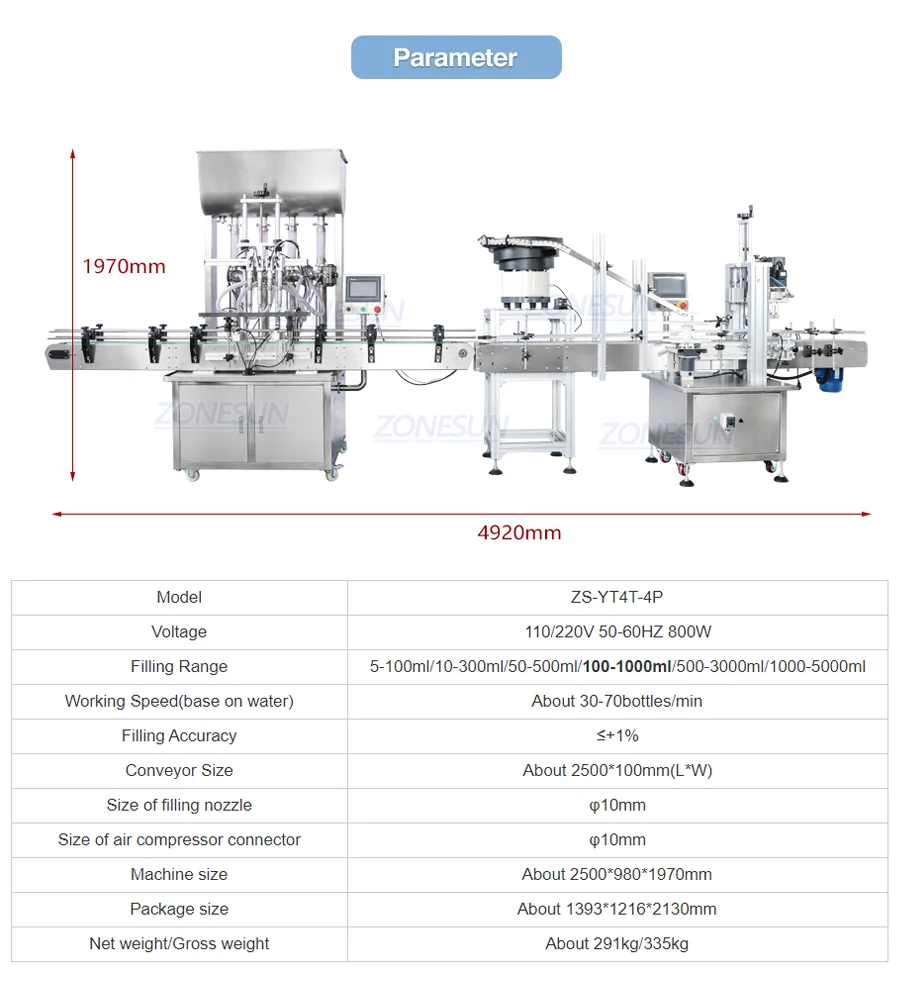 ZONESUN ZS-FAL180A7 Paste Liquid Filling Capping Machine With Vibratory Cap Feeder