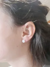 Pendientes de plata de ley 925 con perlas de agua dulce, 7-8mm, 1 par