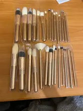 Jessup-Juego de brochas de maquillaje, 6 uds.-30 Uds., polvo dorado/rosa, sombra de ojos, cepillo de base