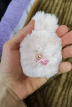 Ear-Fur-Case Capa Carabiner Plush-Cover Apple Airpods Rabbit Soft Wireless for 1-2/Wireless/Charging-fluffy-box