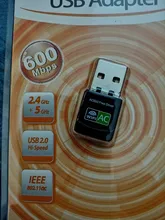 Wifi-Receiver Antenna Dongle Fi-Adapter Lan Wifi 5ghz 600mbps AC USB