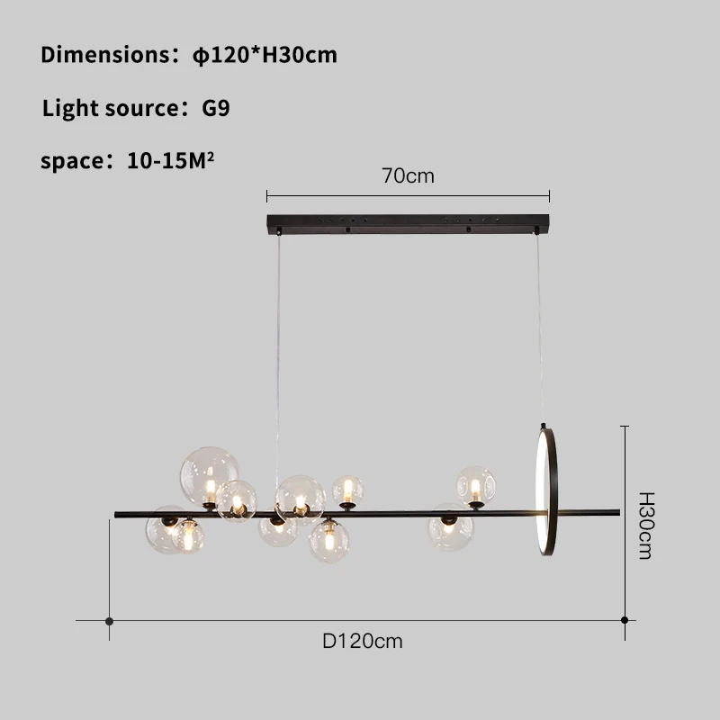 Nordic Postmodern Design LED Chandelier For Dining Room Kitchen Living Room Bedroom Ceiling Pendant Lamp Glass Ball G9 Light crystal chandelier Chandeliers