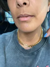 Collar de cadena de acero inoxidable con textura de Metal para mujer, cadena de eslabones cubanos, Gargantilla, regalo de fiesta, 2021