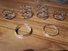 KISSWIFE-Juego de 8 anillos de color dorado para mujer, diseño redondo simple, hecho a mano, anillo geométrico, regalos de joyería para mujer