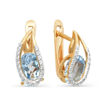 

10-04020 mink gold 585 sterling silver earrings