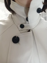 DEAT-gabardina elegante con cuello levantado y cinturón para mujer, abrigo a la moda, color Beige, liso, TU159, otoño, 2021