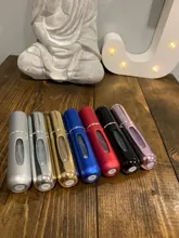 Botella de Perfume de alta calidad, 5ml, Mini PULVERIZADOR DE Metal, atomizador de Perfume de aluminio rellenable, tamaño de viaje, 1 ud.