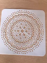 Plantilla para pintura libro de recortes colorear plantilla decorativa para álbum en relieve, Mandala redondo, geometría, manualidades, 15x15cm, paquete de 9 unidades