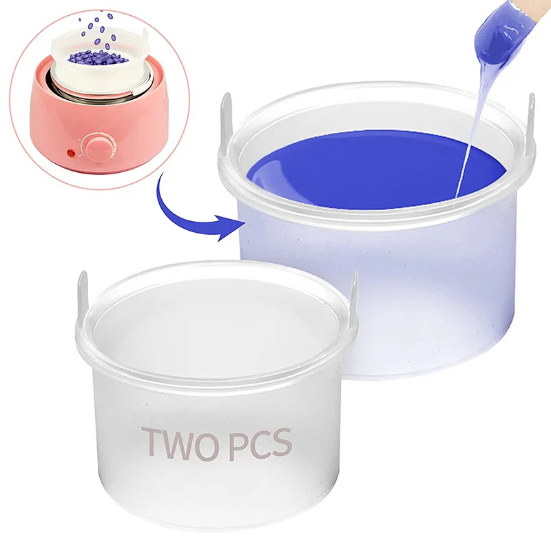 2PCS Silicone Wax Pot Wax Melting Inner Pot Replacement Nonstick Silicone Hair Removal Bowl for 500ml Warmer Machine hair removal wax,hair removal tool
