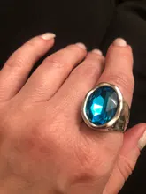 Anslow de joyería de moda de calidad superior Retro Oval grande anillo de dedo de cristal para las mujeres parejas de mujeres regalo de día de San Valentín LOW0041AR