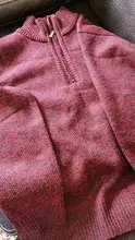 Suéter grueso de lana para hombre, Jersey cálido de cuello alto con media cremallera, suéteres de lana de punto ajustados para invierno