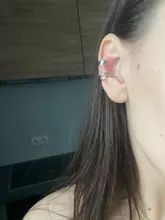 Modyle-pendiente Vintage sencillo en forma de U, pendiente de Clip no perforado, Punk, antiguo, flor pequeña tallada, hueco