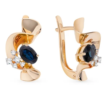 

Gold earrings with sapphires and diamonds sunlight sample 585