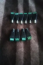 5 Juegos de 10 Uds. De cámaras, 2,1mm x 5,5mm, adaptador de enchufe hembra y macho, toma de corriente continua, color verde